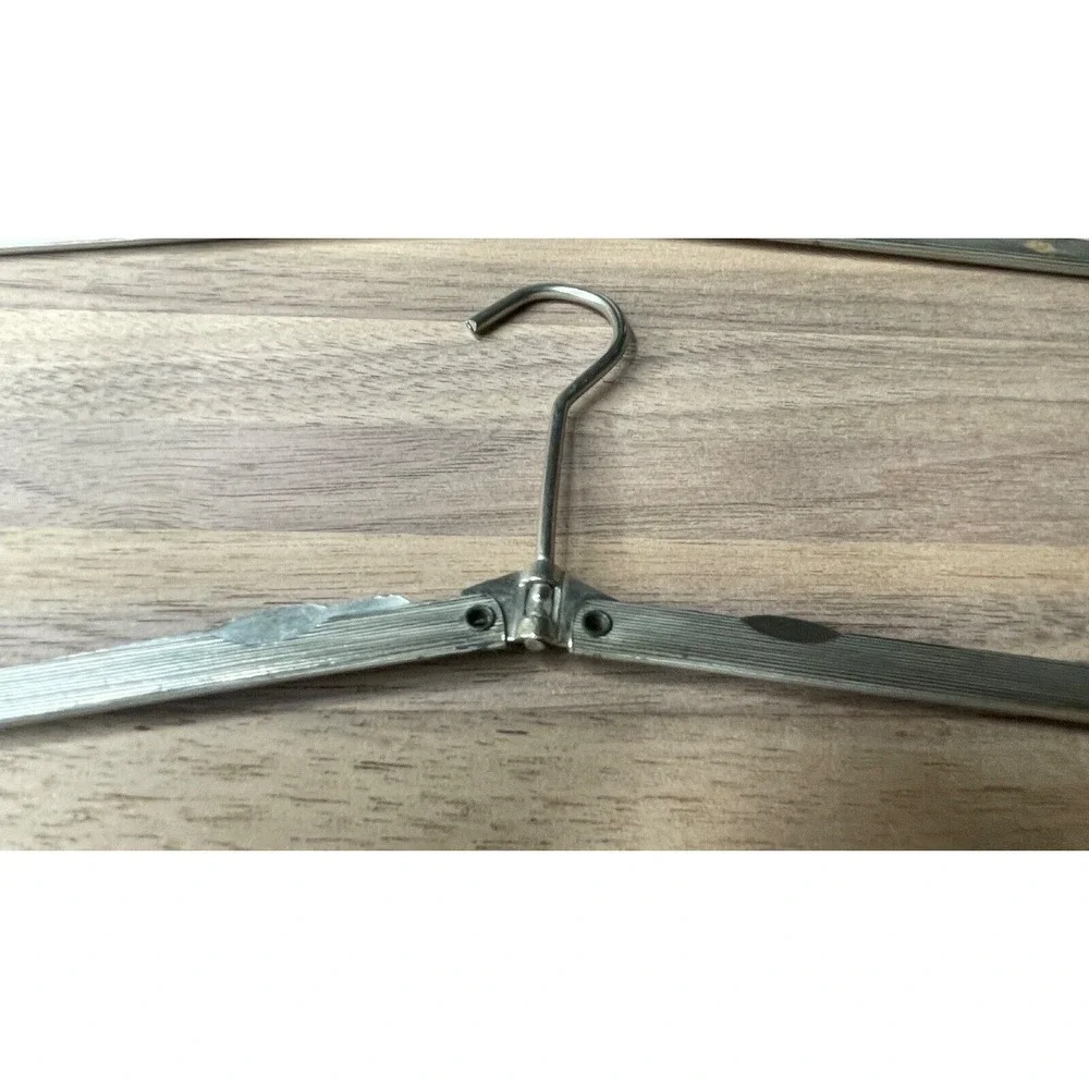 The Star Vintage Made In England Collapsible Folding‎ Hangars With Leather Pouch